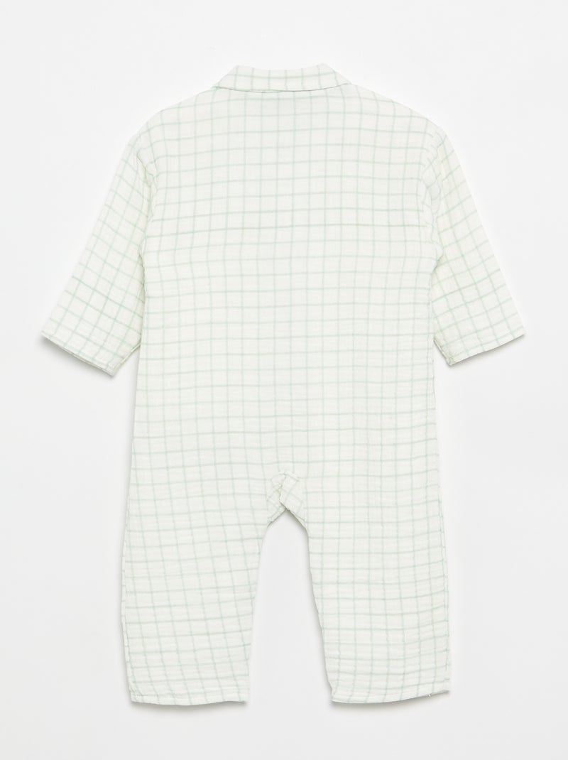 Pijama-macacão xadrez Verde - Kiabi