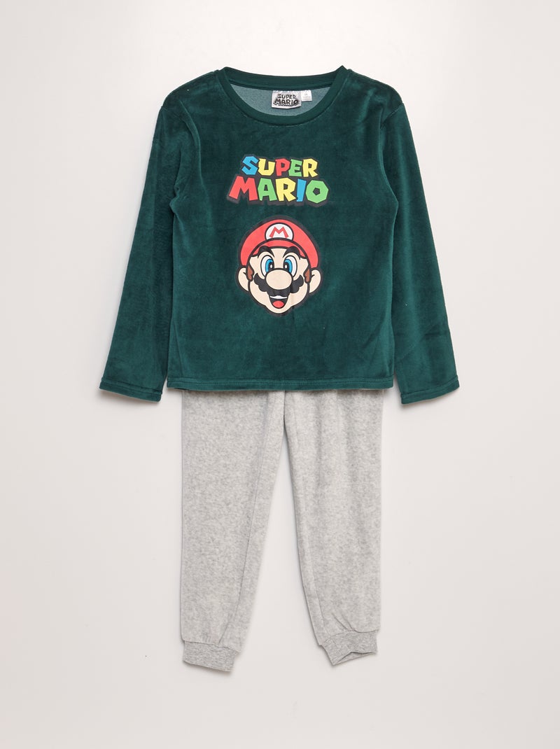 Pijama 'Mário' em malha polar - 2 peças VERDE - Kiabi