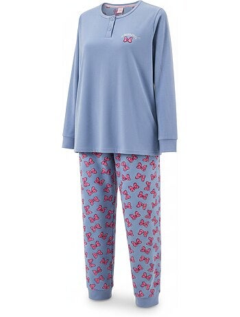 Pijama mulher algodão polar bordado lurex ozabi