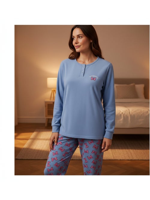 Pijama mulher algodão polar bordado lurex ozabi - Kiabi