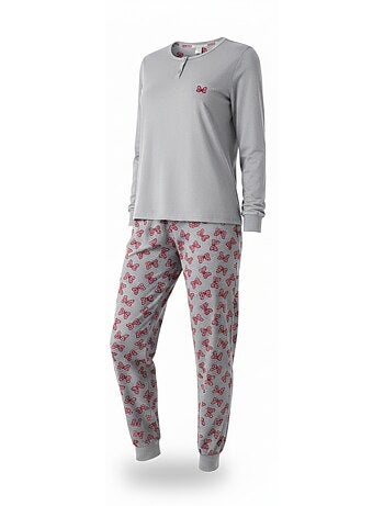 Pijama mulher algodão polar bordado lurex ozabi