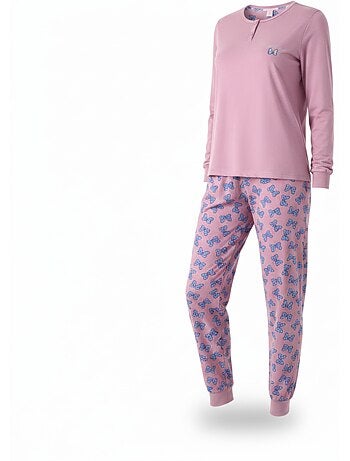 Pijama mulher algodão polar bordado lurex ozabi