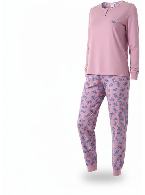 Pijama mulher algodão polar bordado lurex ozabi - Kiabi