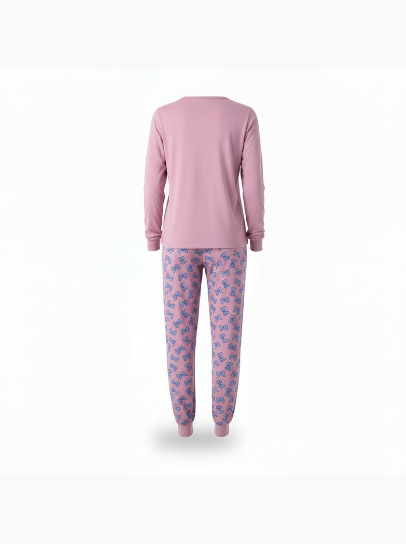 Pijama mulher algodão polar bordado lurex ozabi Rosa - Kiabi