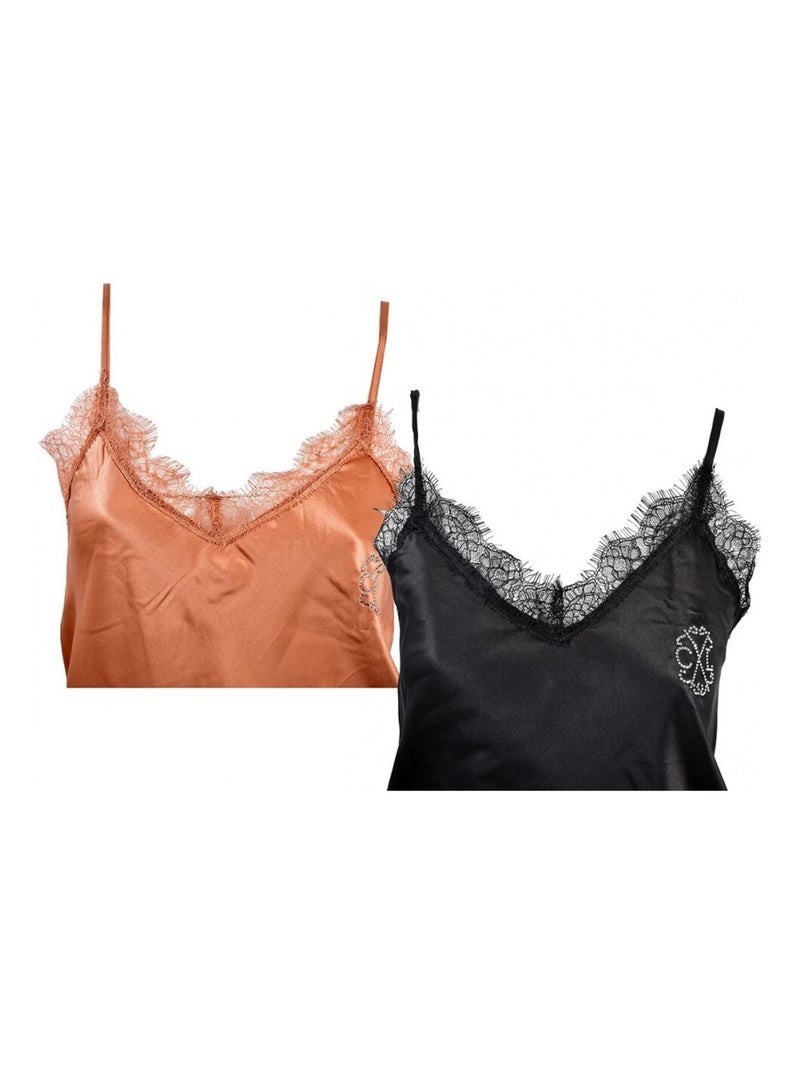 Pijama Mulher CXL By LACROIX - Pack de 2 Preto Castanho - Kiabi
