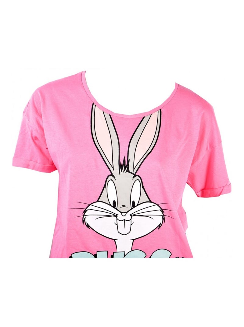 Pijama Mulher LOONEY TUNES Rosa Preto Branco Cinza - Kiabi