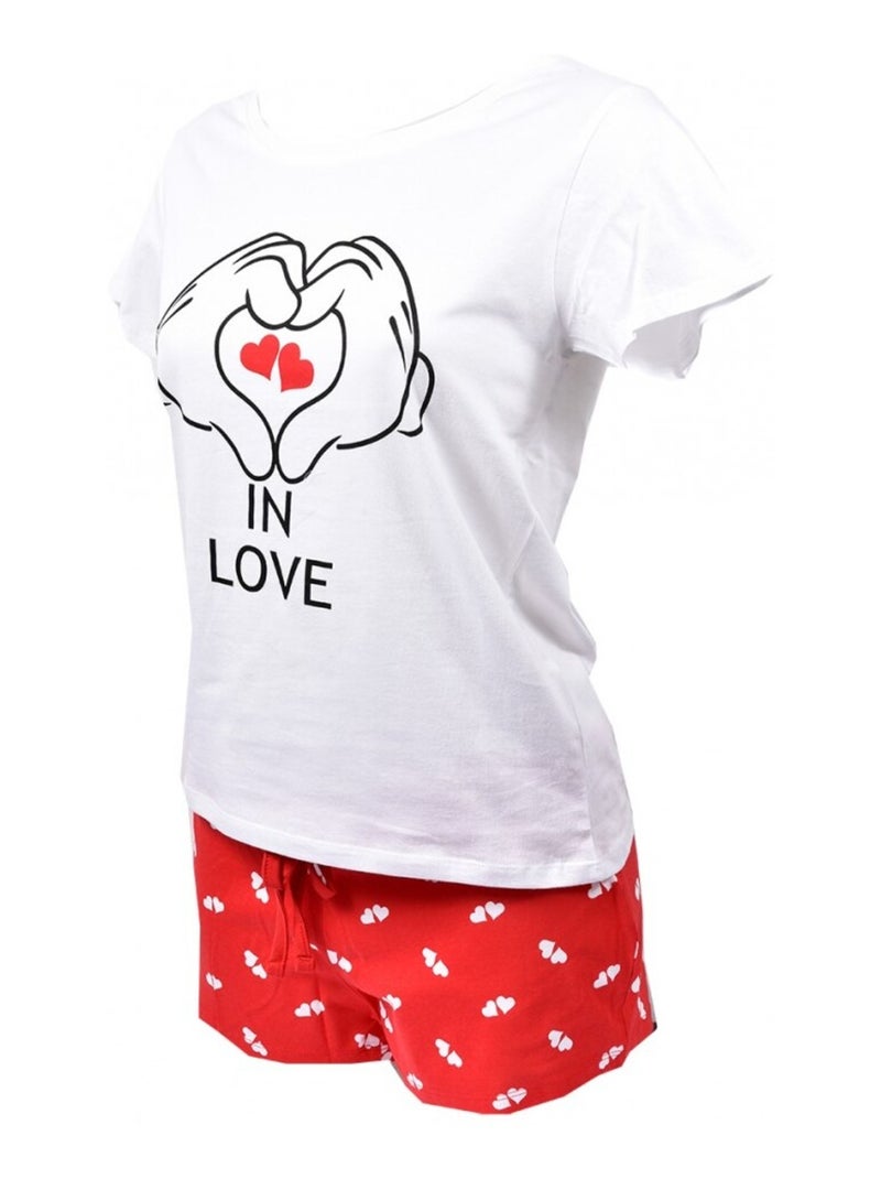 Pijama Mulher MINNIE Algodão - Pack de 2 Branco Vermelho - Kiabi