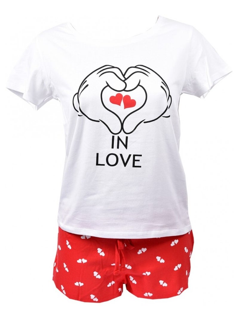 Pijama Mulher MINNIE Algodão - Pack de 2 Branco Vermelho - Kiabi
