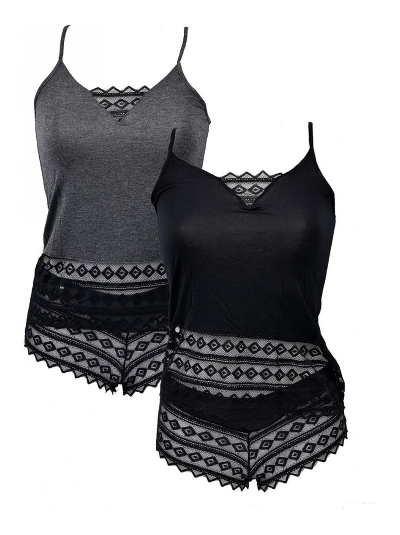 Pijama Mulher NO PUBLIK Algodão Preto - Kiabi