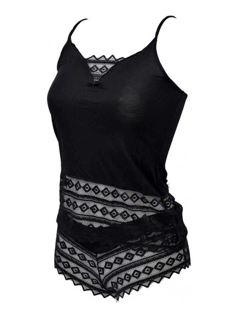 Pijama mulher no publik em algodão - pack de 2 Preto Cinza - Kiabi