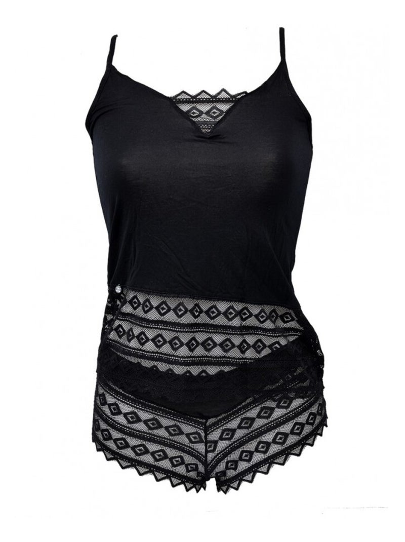 Pijama mulher no publik em algodão - pack de 2 Preto Cinza - Kiabi
