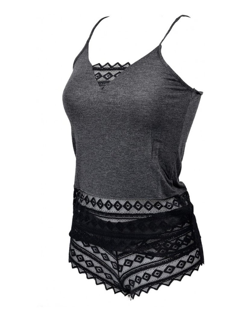 Pijama mulher no publik em algodão - pack de 2 Preto Cinza - Kiabi