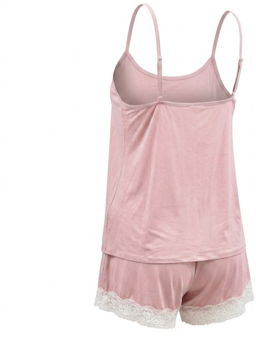 Pijama Mulher Viscose Decote em V Renda Toque Suave OZABI - Kiabi Pijama Mulher Viscose Decote em V Renda Toque Suave OZABI - Kiabi