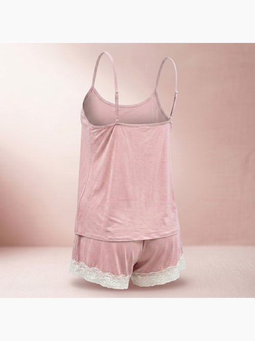 Pijama Mulher Viscose Decote em V Renda Toque Suave OZABI - Kiabi Pijama Mulher Viscose Decote em V Renda Toque Suave OZABI - Kiabi