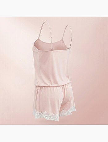 Pijama Mulher Viscose Decote em V Renda Toque Suave OZABI