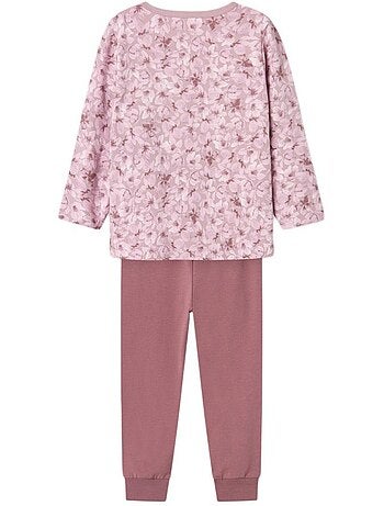 Pijama Name It para Menina com Padrão Floral Rosa