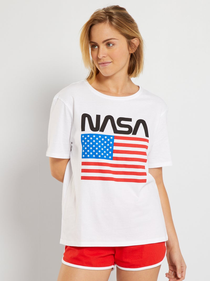 Pijama 'NASA' Branco/ Vermelho - Kiabi