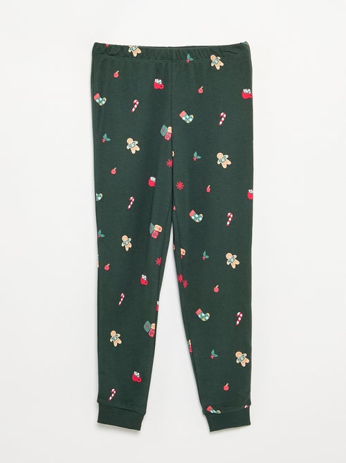 Pijama \'Natal\' de 2 peças - T-shirt de manga comprida + calças - Kiabi