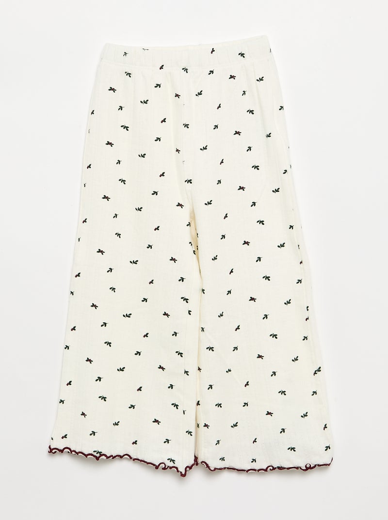 Pijama 'Natal' de 3 peças - T-shirt + calças + colete Branco - Kiabi