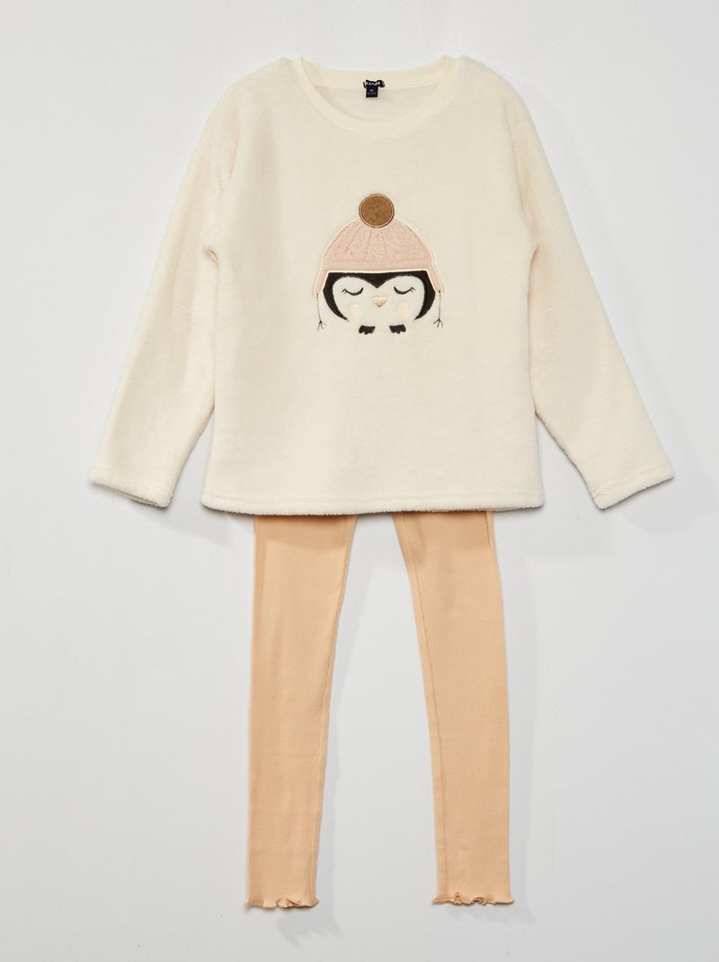 Pijama 'Pinguim' - 2 peças BRANCO - Kiabi