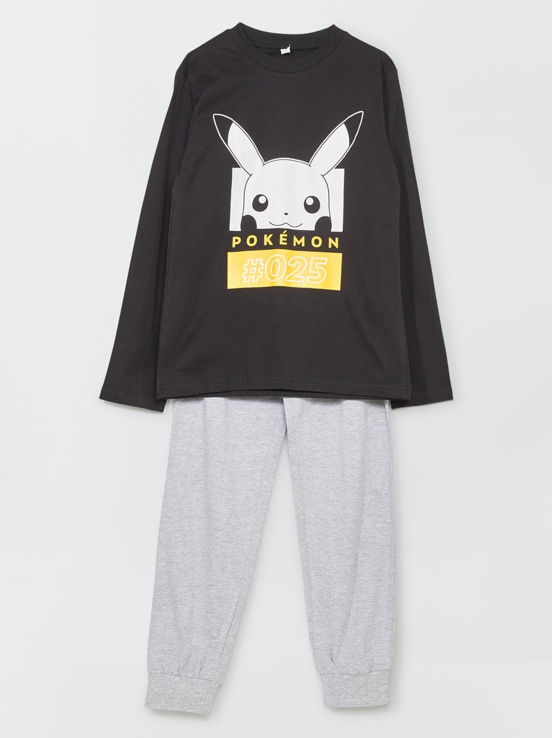 Pijama 'Pokémon' - 2 peças Preto/ Cinza - Kiabi