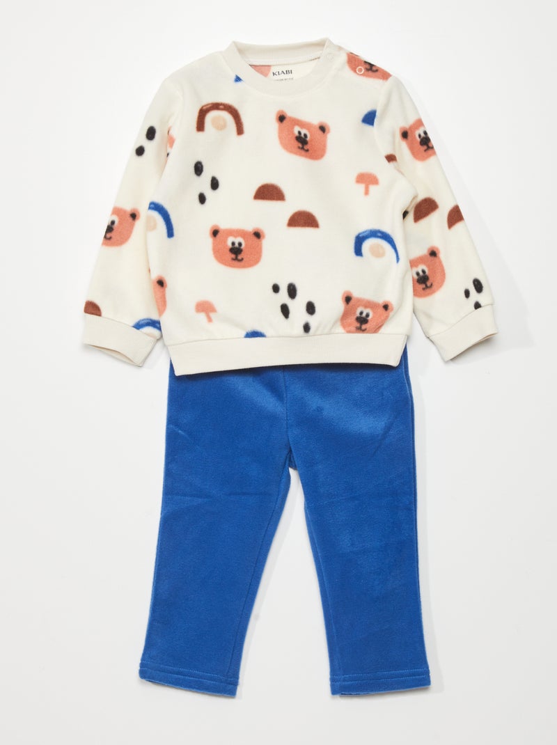 Pijama polar  - 2 peças BEGE - Kiabi