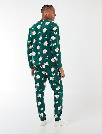 Pijama polar com padrão 'Natal' t-shirt + calças - 2 peças