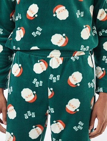 Pijama polar com padrão 'Natal' t-shirt + calças - 2 peças
