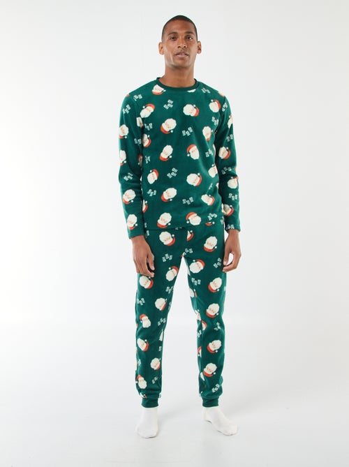 Pijama polar com padrão 'Natal' t-shirt + calças - 2 peças - Kiabi
