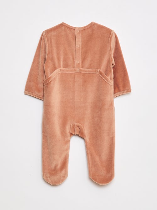 Pijama polar com pés e desenho à frente - Kiabi