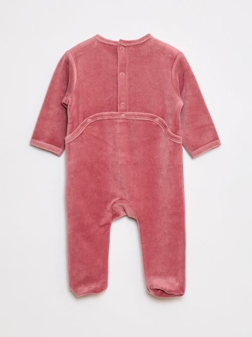 Pijama polar com pés e desenho à frente - Kiabi