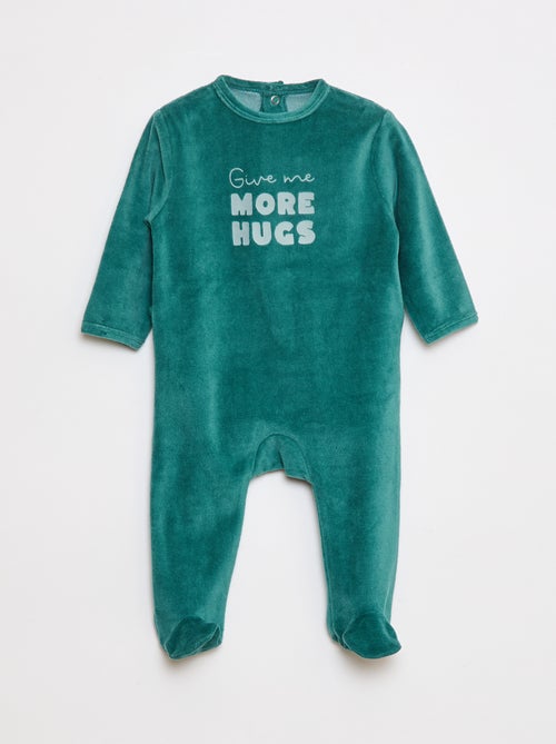 Pijama polar com pés e desenho à frente - Kiabi