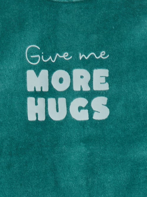 Pijama polar com pés e desenho à frente - Kiabi