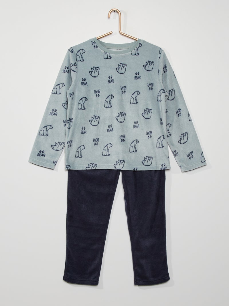 Pijama polar comprido AZUL - Kiabi