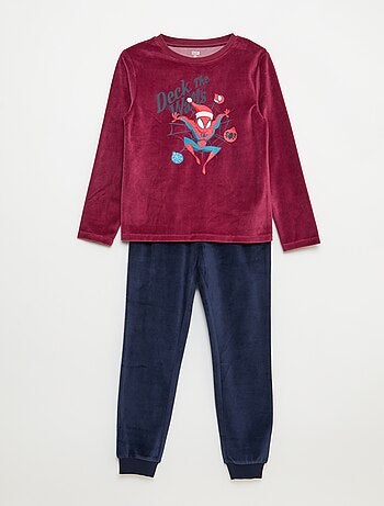 Pijama polar comprido 'Homem-Aranha' 'Marvel' - 2 peças