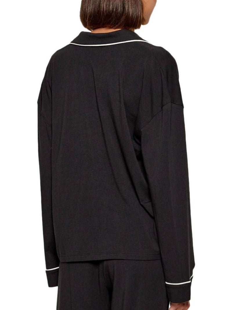 Pijama Preto Feminino Tommy Hilfiger UW0UW06142 Preto - Kiabi