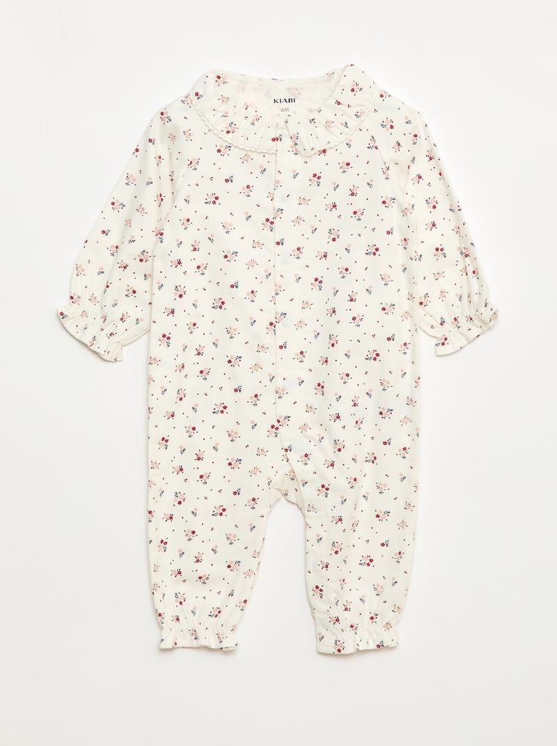 Pijama quente em flanela para bebé Branco - Kiabi
