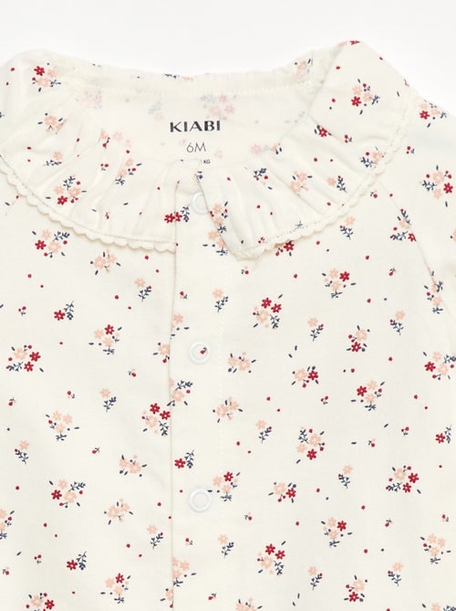 Pijama quente em flanela para bebé - Kiabi