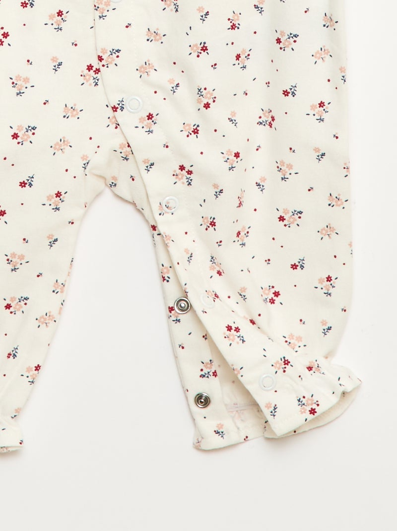 Pijama quente em flanela para bebé Branco - Kiabi
