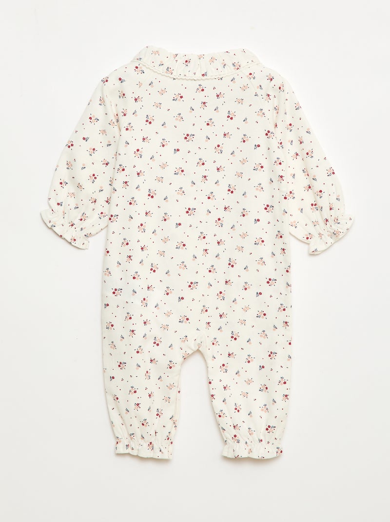 Pijama quente em flanela para bebé Branco - Kiabi