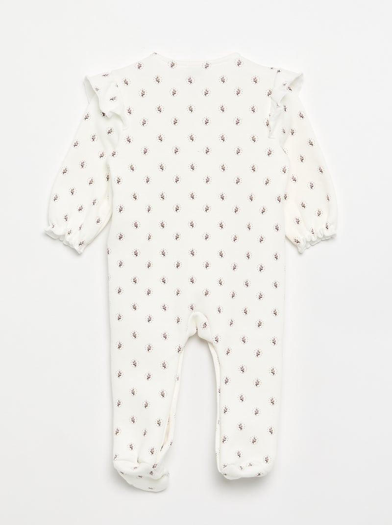 Pijama quente macacão para dormir com pés Branco - Kiabi