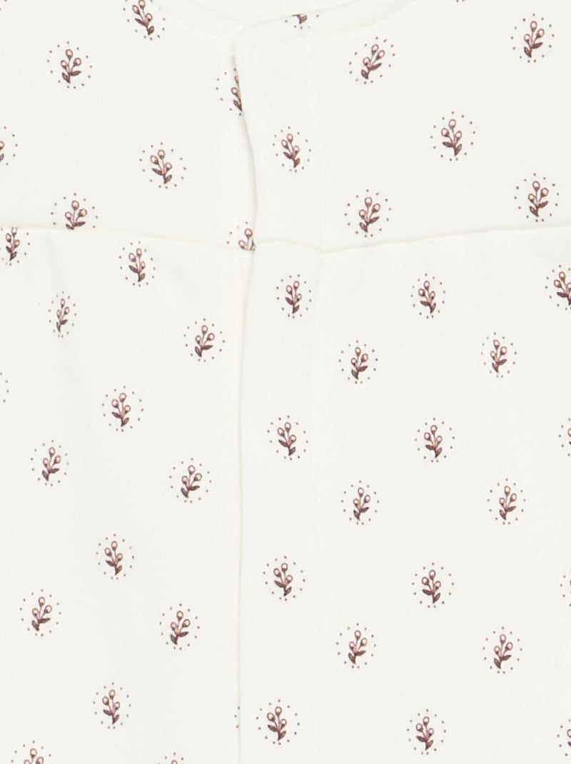 Pijama quente macacão para dormir com pés Branco - Kiabi