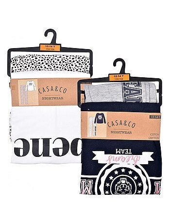 Pijama Rapariga CASA AND CO - Pack de 2