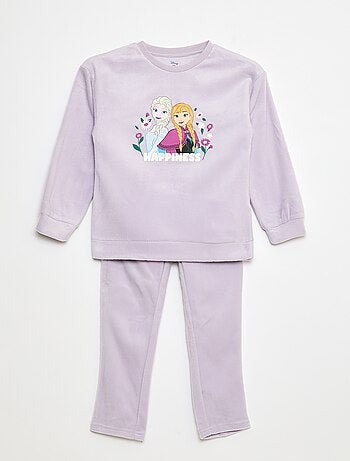 Pijama 'Reino do Gelo' 'Disney' em polar - 2 peças
