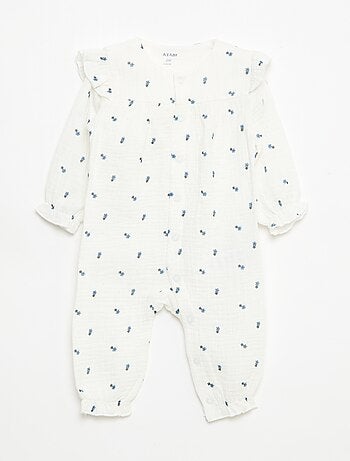 Pijama sem pés em gaze de algodão