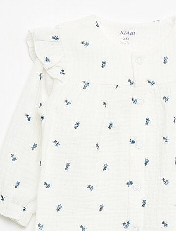 Pijama sem pés em gaze de algodão