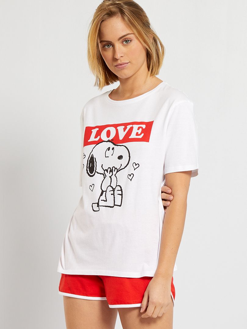 Pijama 'Snoopy' Branco/ Vermelho - Kiabi