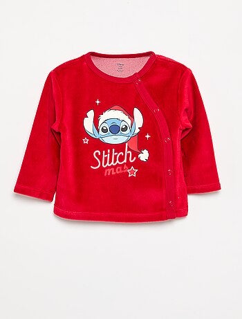 Pijama 'Stitch' de veludo com pés - 2 peças
