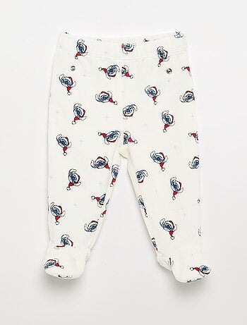 Pijama 'Stitch' de veludo com pés - 2 peças
