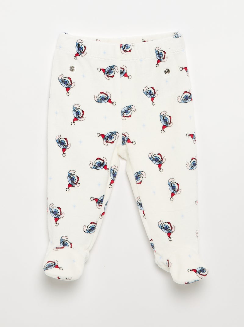 Pijama 'Stitch' de veludo com pés - 2 peças Vermelho - Kiabi